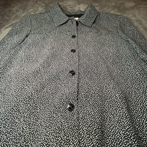 Talbots black and white button up layering top - Picture 2 of 5